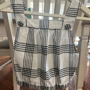 Cropped Lisa Marie Fernandez button top black/white